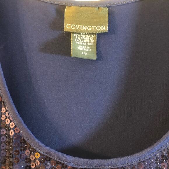 Covington Blue Sequins Shell Tank Size L (NWT) - Picture 4 of 15